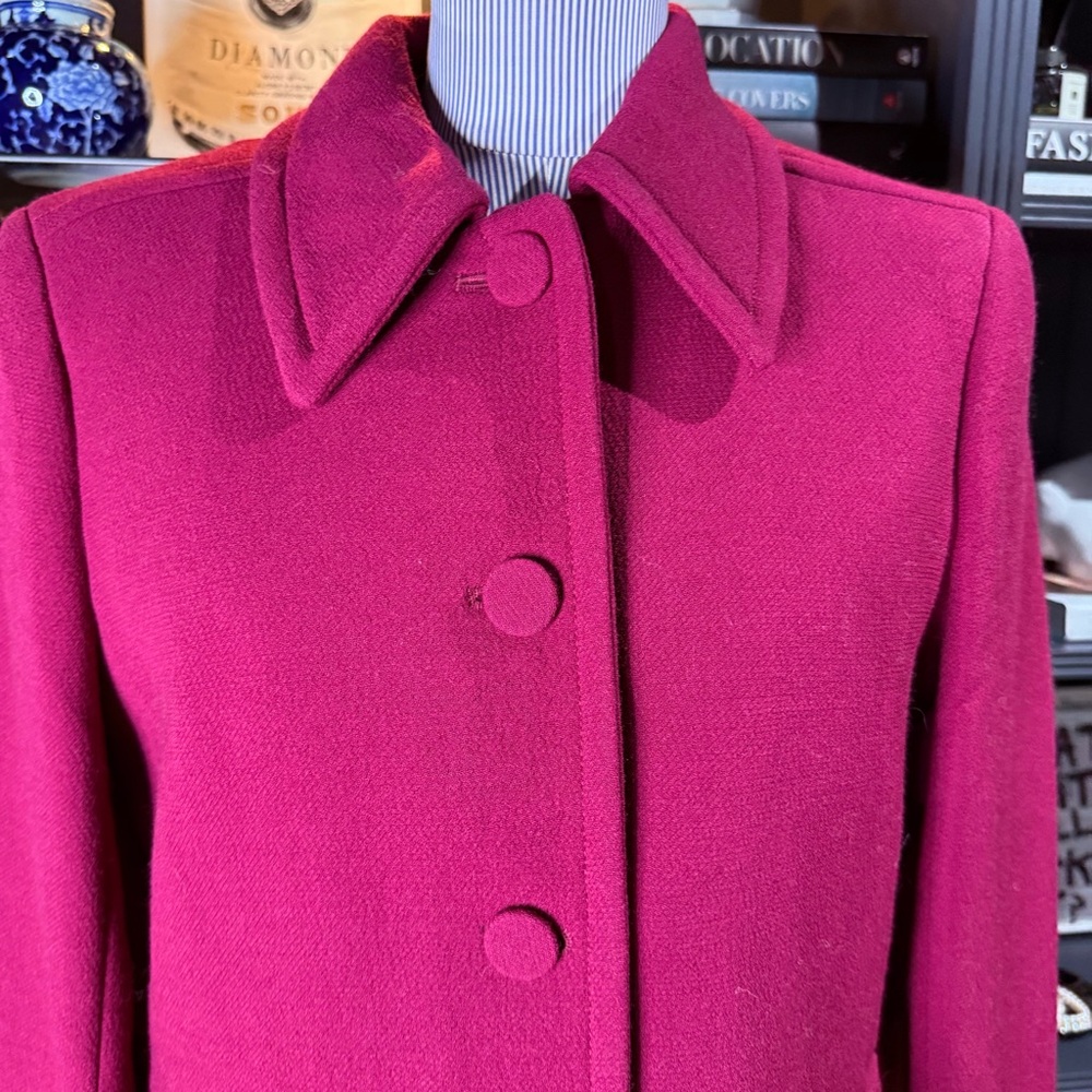 J.Crew Raspberry Wool Blend Coat – Size 10 - Picture 6 of 10